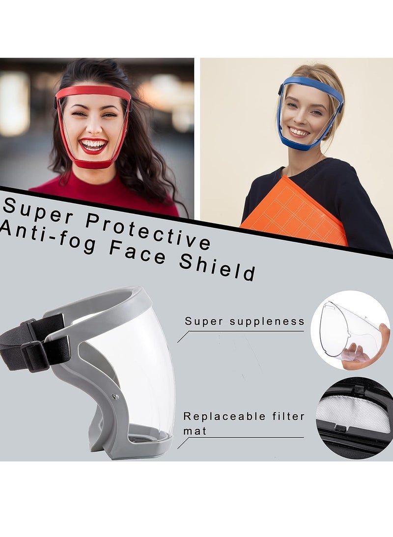 Excefore درع وجه مضاد للضباب فائق الحماية، درع وجه شفاف كامل للوجه للرجال والنساء، حماية للعين، الأنف، والفم قابلة لإعادة الاستخدام - Image 3