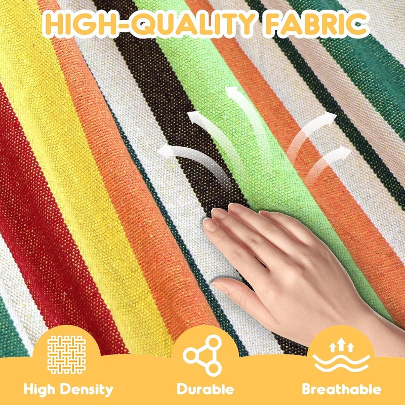 Anyoo Cotton Hammock Portable Camping Hammocks for Hanging Sturdy Garden Comfortable Fabric Hammock with Tree Straps Up to 660lbs with Travel Bag for Camping Outdoor/Indoor Patio Backyard - Image 3