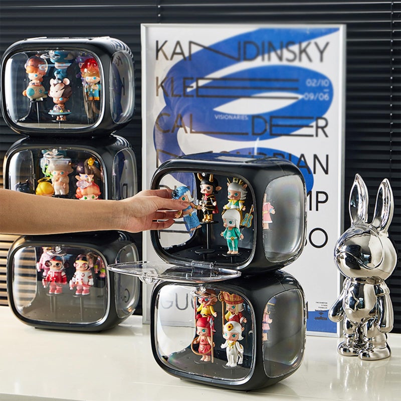 دبليو ام ام علبة عرض للأرقام ذات العرض القابل للضوء ، صندوق عرض أكريليك واضح مع غبار الباب وإثبات الرطوبة المناسب لأشكال العمل المقتنيات LEGO POP MART (أسود) - Image 4