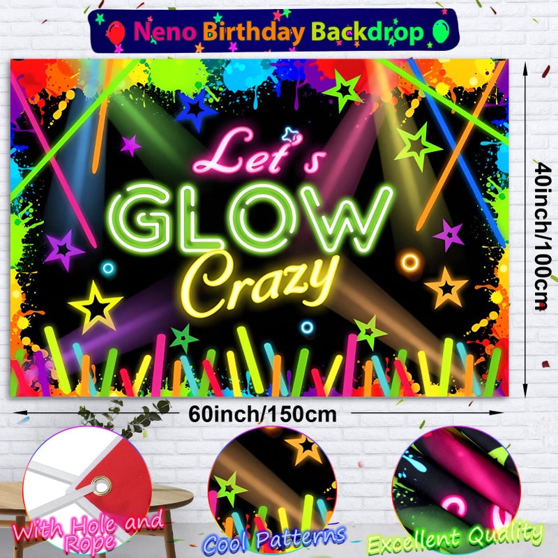 SNLN 161Pcs Neon Party Decorations Glow in the Dark Birthday Supplies Neon Balloon Arch Kit & Backdrop Tablecloth UV Blacklight Luminous Glow Balloons Kids Teen Adult Rainbow 80s 90s Disco Party Decor - Image 3