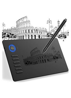 Veikk A15 10x6" Graphic Drawing Tablet with Battery-Free Stylus, 8192 Pressure Levels, 12 Customizable Shortcut Keys, Tilt Support  - Image 1