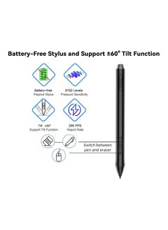 Veikk A15 10x6" Graphic Drawing Tablet with Battery-Free Stylus, 8192 Pressure Levels, 12 Customizable Shortcut Keys, Tilt Support  - Image 4