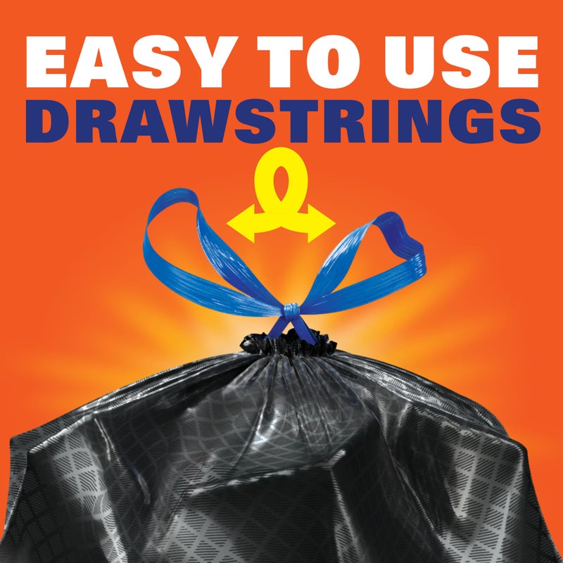 Hefty Ultra Strong 30 Gallon Trash Bags, Large Trash Bags 30 Gallon Size, Multipurpose, Break Resistant Drawstring Closure, Resists Leaks, Punctures, and Tears, Black, Fabuloso Scent, 50 Bags - Image 5