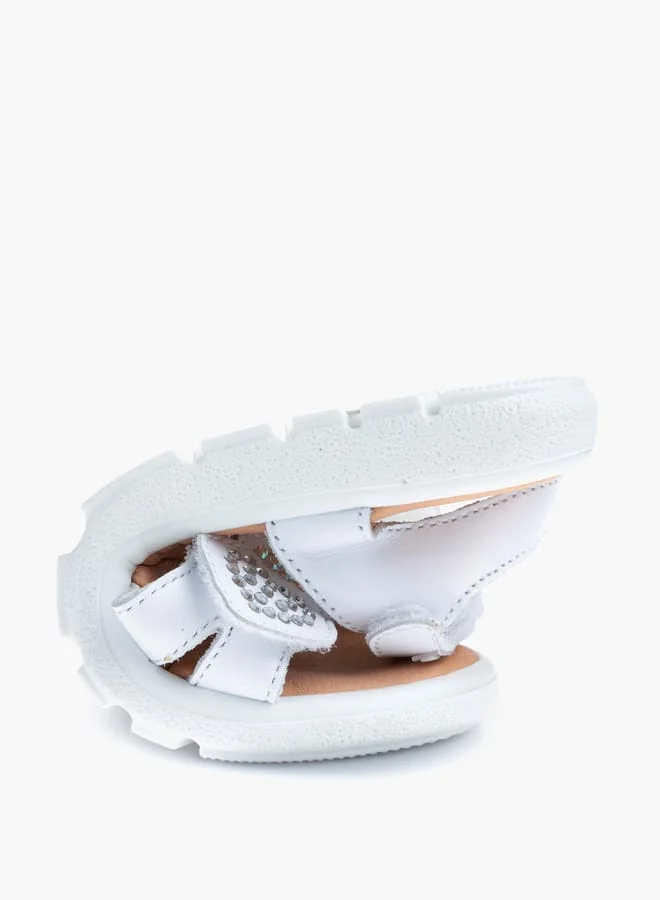 بابلوسكي Girls' Embellished Sandals with Hook and Loop Closure
