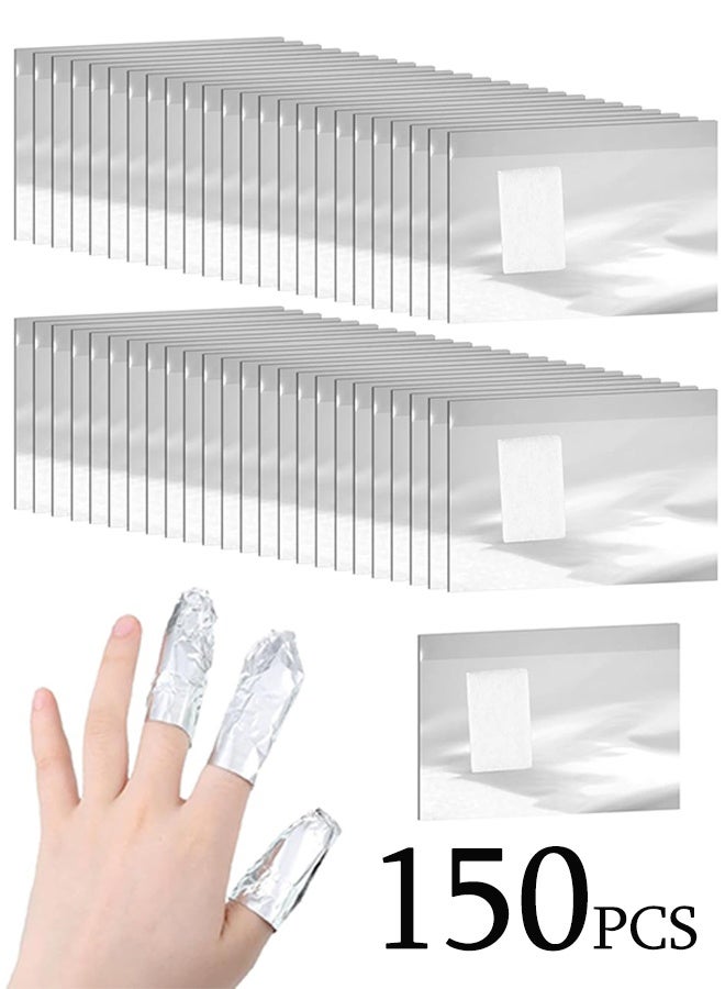 150 قطعة من لفافات الأظافر من رقائق معدنية، لفافات جل لإزالة طلاء الأظافر، لفافات جل لإزالة طلاء الأظافر من رقائق الأظافر الهلامية، لفافات رقائق الأظافر، لإزالة الجل في المنزل أو الصالون - Image 1