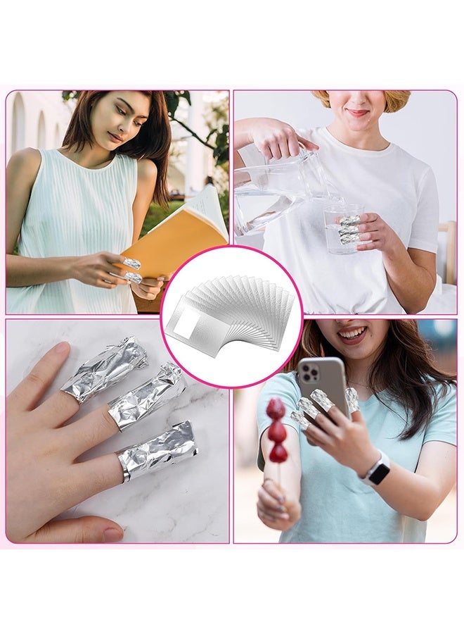 150 قطعة من لفافات الأظافر من رقائق معدنية، لفافات جل لإزالة طلاء الأظافر، لفافات جل لإزالة طلاء الأظافر من رقائق الأظافر الهلامية، لفافات رقائق الأظافر، لإزالة الجل في المنزل أو الصالون - Image 5