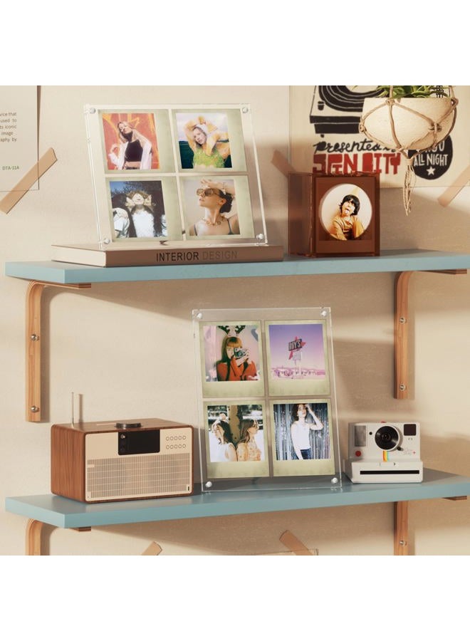 WINKINE Polaroid Frame for i-Type/600/SX-70/Films, Photo Collage Frame, Polaroid Frame for Instant Photos, Tabletop Floating DIY Pressed Flower Art Display (Clear) - Image 3