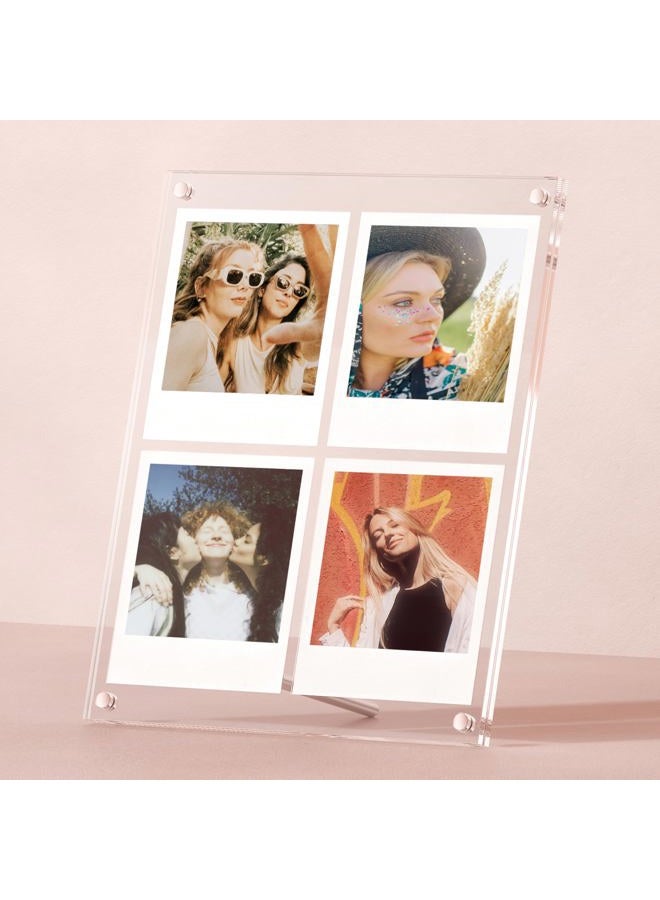 WINKINE Polaroid Frame for i-Type/600/SX-70/Films, Photo Collage Frame, Polaroid Frame for Instant Photos, Tabletop Floating DIY Pressed Flower Art Display (Clear) - Image 1
