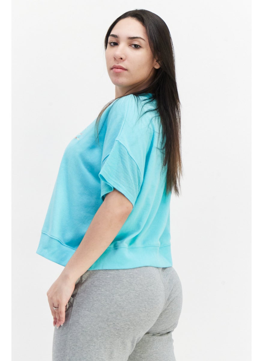 Champion - Women Sportswear Fit Short Sleeves Outdoors Top, Turquoise - Image 1