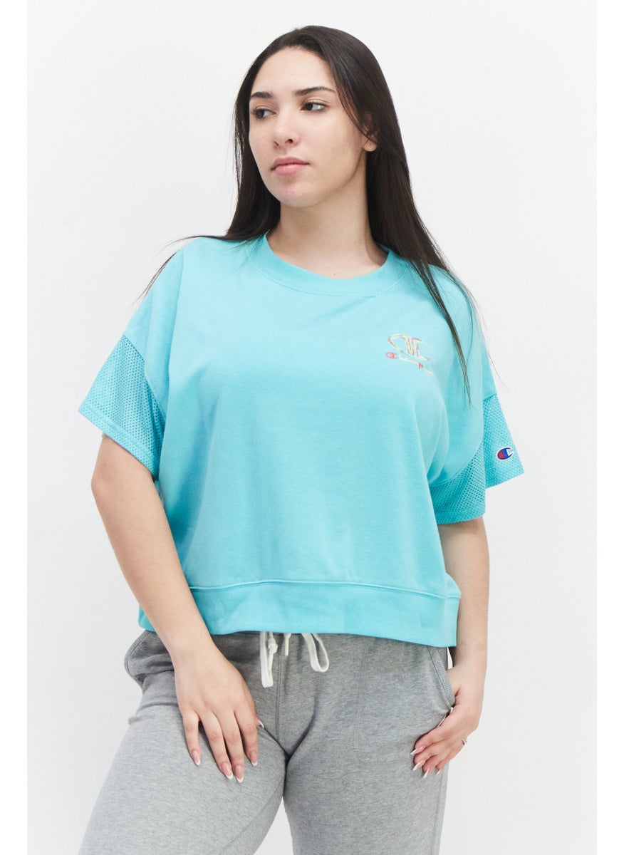 Champion - Women Sportswear Fit Short Sleeves Outdoors Top, Turquoise - Image 1