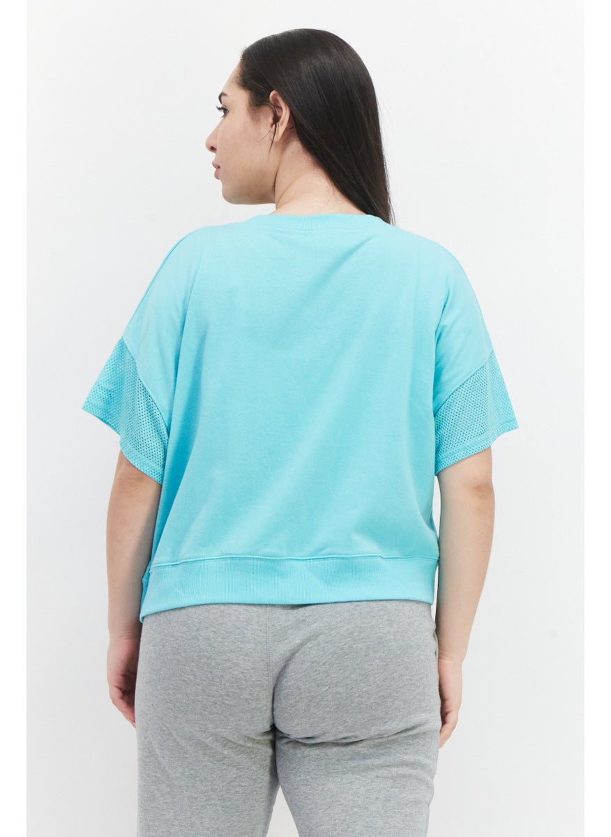 Champion - Women Sportswear Fit Short Sleeves Outdoors Top, Turquoise - Image 1