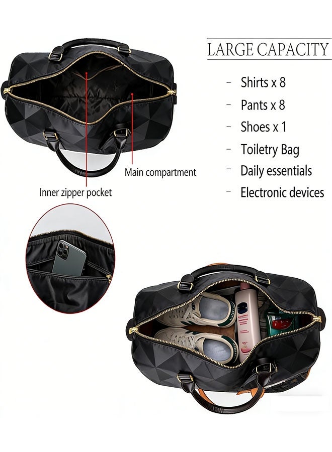 Bukela Spacious Yet Lightweight Weekend Travel Bag, Unisex Overnight Bag, Includes Toiletries Pouch, Fitness And Holiday Carry-On Bag (Black) - Image 3