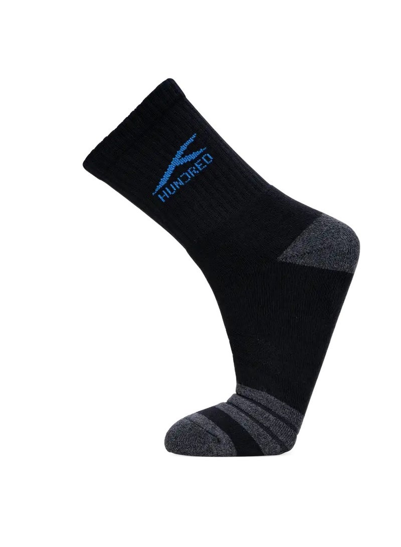 HUNDRED Men'S Sports Socks High Quarter (Black) (Hbas-3M055-2) - Image 1
