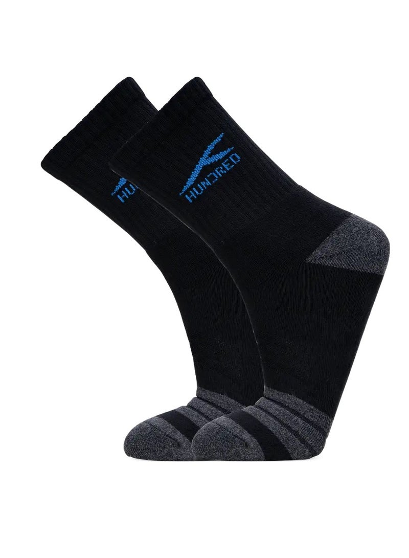 HUNDRED Men'S Sports Socks High Quarter (Black) (Hbas-3M055-2) - Image 5