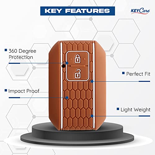 keyzone Keycare Silicone Key Cover and Keychain Compatible for Suzuki Victoris, e Vitara, Fronx, jimny, Grand Vitara, Ertiga, Brezza, XL6, Swift, Dzire,Ignis 2 Button Smart Key (KCMini Red/Black) - Image 2