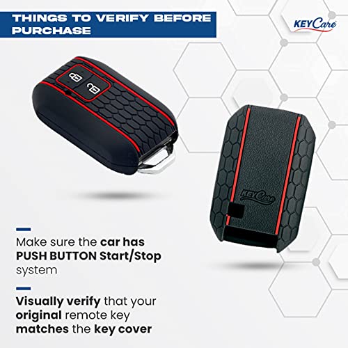 keyzone Keycare Silicone Key Cover and Keychain Compatible for Suzuki Victoris, e Vitara, Fronx, jimny, Grand Vitara, Ertiga, Brezza, XL6, Swift, Dzire,Ignis 2 Button Smart Key (KCMini Red/Black) - Image 5