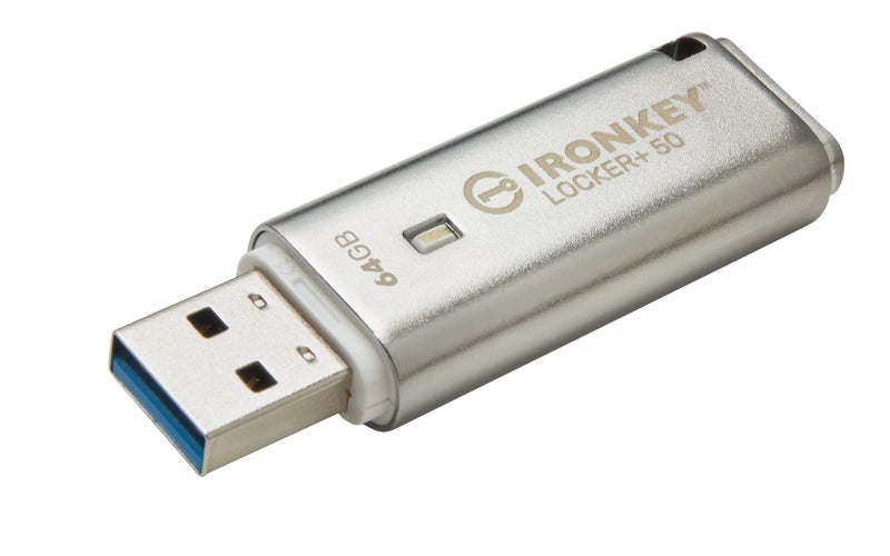 Kingston Ironkey Locker+ 50 64GB Encrypted USB Flash Drive | USB 3.2 Gen 1 | XTS-AES Protection & TAA Compliant | Multi-Password Security Options | Automatic Cloud Backup | Metal Casing | IKLP50/64GB - Image 4