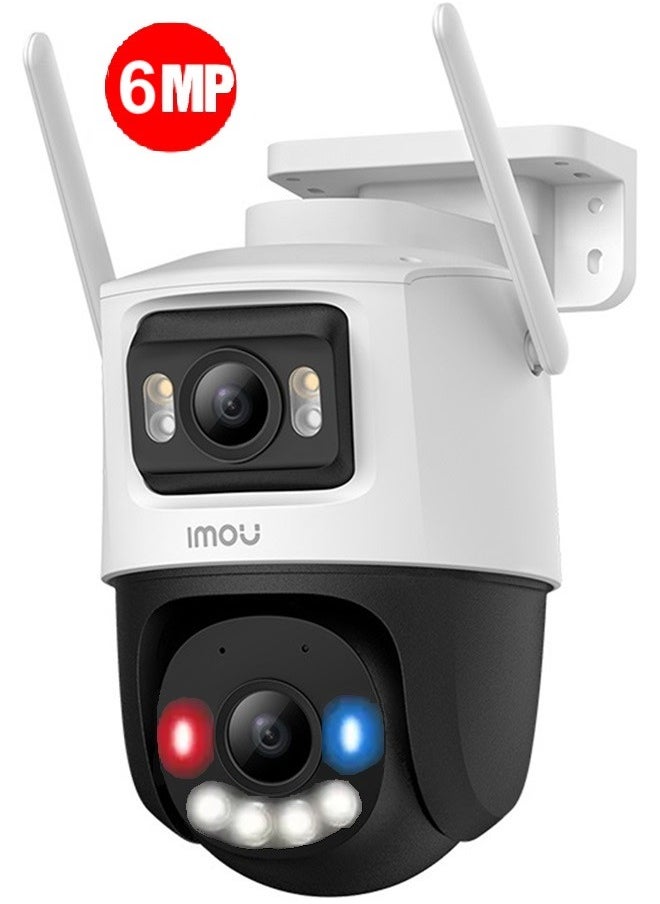 IMOU - Cruiser Dual Lens 6MP 3K Outdoor WiFi Surveillance Camera, Resolution (3MP fixed lens and 3MP PT lens), Color Night Vision up to 30m, AI Person/Vehicle Detection, Automatic PT Tracking, Two-Way Audio, IP66 (IPC-S7XEN-6M0WED) - Image 1