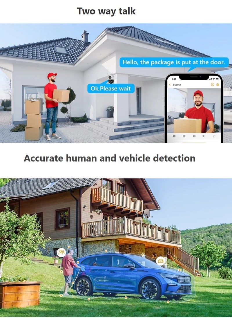 IMOU - Cruiser Dual Lens 6MP 3K Outdoor WiFi Surveillance Camera, Resolution (3MP fixed lens and 3MP PT lens), Color Night Vision up to 30m, AI Person/Vehicle Detection, Automatic PT Tracking, Two-Way Audio, IP66 (IPC-S7XEN-6M0WED) - Image 1