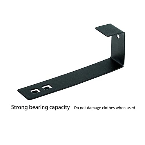 AKRIZA Multipurpose Over The Door Hook Rack Metal 6 Hooks Hanger Storage Holder Hanging Coat Hat Wardrobe Storage (Black) - Image 4