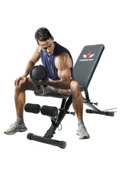 CHAMP KIT Adjustable Weight Bench Full Body Workout Multi-Purpose Foldable Incline Decline Exercise Workout Bench for Home Gym  - Image 4
