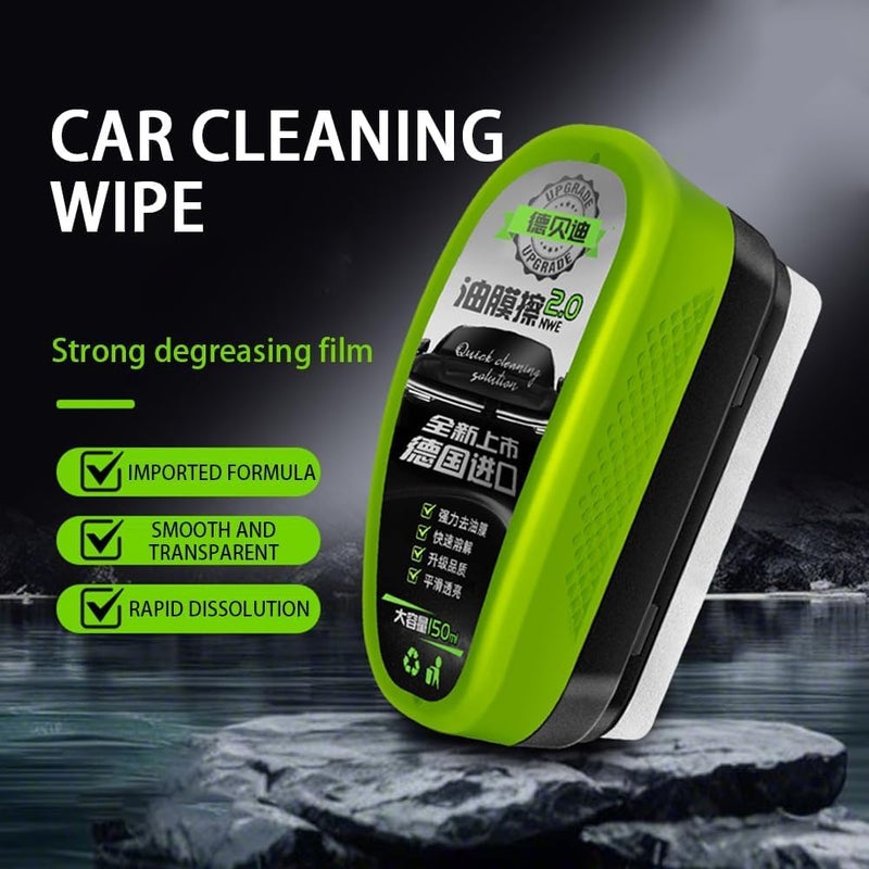 AARUX Oil Film Cleaning Brush 2.0 Upgrade | Automotive Windshield Cleaner Tool for Oil Film, Water Marks & Grime | 150ml Large Capacity, Reusable, Streak-Free Glass Shine for Car Windows & Mirrors - Image 3
