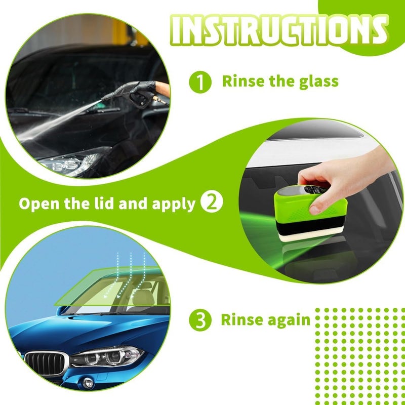 AARUX Oil Film Cleaning Brush 2.0 Upgrade | Automotive Windshield Cleaner Tool for Oil Film, Water Marks & Grime | 150ml Large Capacity, Reusable, Streak-Free Glass Shine for Car Windows & Mirrors - Image 4