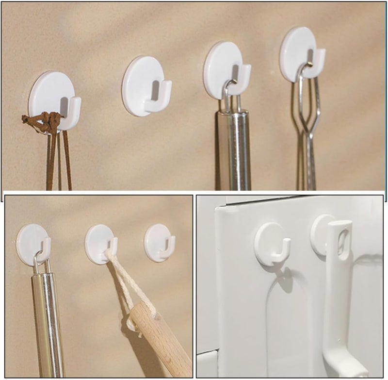 DECHOUS Self Adhesive Small Wall Hooks 6pcs Strong Sticky Round Hooks No Drilling Damage for Bathroom Kitchen Towel Coat Hanger Home Storage Organization - Image 3