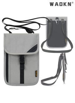 WAOKN Travel Neck Wallet with RFID Blocking, Travel Neck Pouch Passport Holder for Women and Men,ultra-thin passport holder travel bag soft and innovative tear-resistant Nylon fabric  - Image 1