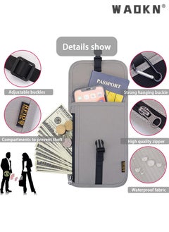 WAOKN Travel Neck Wallet with RFID Blocking, Travel Neck Pouch Passport Holder for Women and Men,ultra-thin passport holder travel bag soft and innovative tear-resistant Nylon fabric  - Image 2