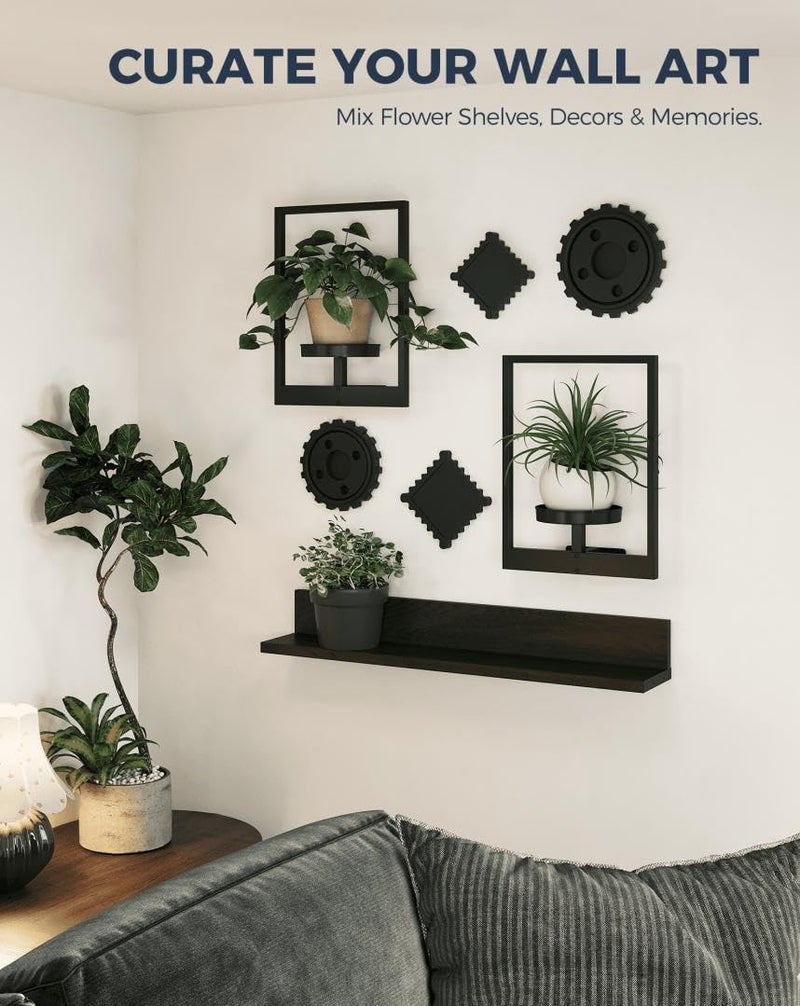 Bamworld Multi-color available build Plant Stand Indoor Wall Decor Metal Plant Hanger Indoor Hanging Plant Holder Wall-Mounted Planters Outdoor Plant Rack Black 2 Pack (Patent Design) Remote area delivery - Image 4