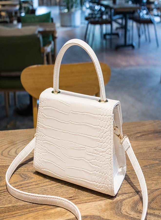 Tellrain Top Handle Bag Trendy Women Satchel Handbag Cute Purse Crossbody Shoulder Mini Clutch Classic Purse Retro Crocodile - Image 5