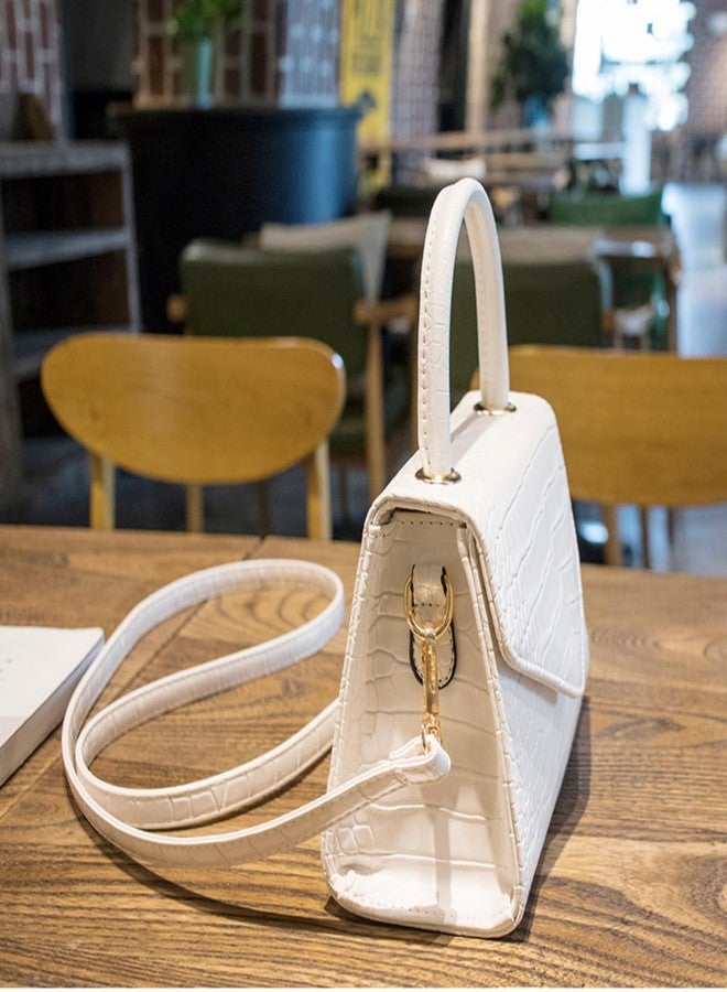 Tellrain Top Handle Bag Trendy Women Satchel Handbag Cute Purse Crossbody Shoulder Mini Clutch Classic Purse Retro Crocodile - Image 4