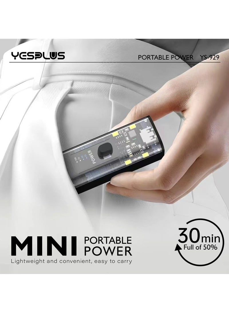 Yesplus YS-929 5000mAh Mini Fast Charging Power Bank – Compact & Travel-Friendly Design - Image 2