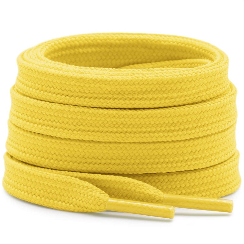 DELELE Solid Flat Shoe Laces Hollow Thick Light Yellow Shoelaces for Sneakers 2 Pair 79 inch - Image 3