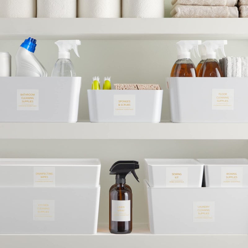 Talented Kitchen Laundry Label Set - Waterproof Gold Cleaning Labels - Space-Saving Laundry Room Organization - Pack of 144, 2.5" Square, Gold on White Matte - Image 3