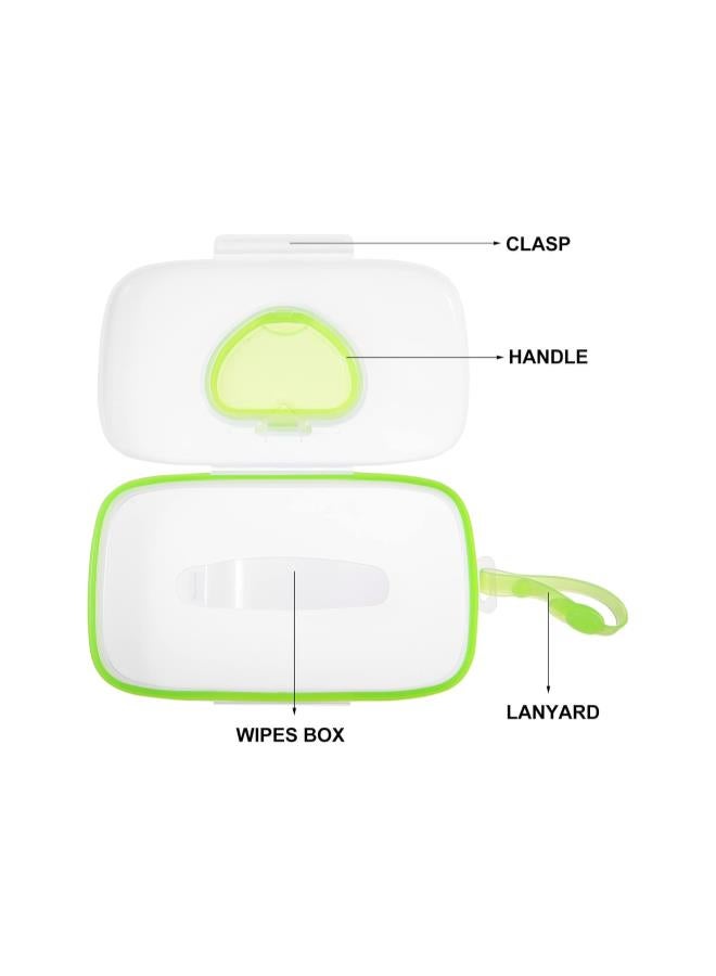 Beauenty silvercnc On- The- Go Wipes Dispenser Baby Outdoor Travel Stroller Wet Wipes Box Refillable Container for Car Bathroom Living Room Green - Image 5