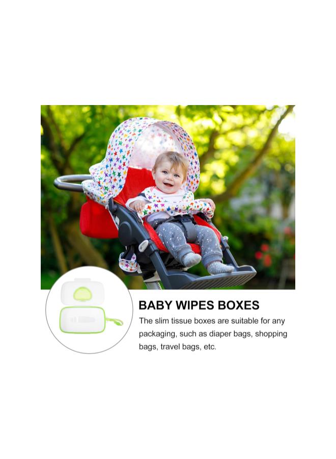 Beauenty silvercnc On- The- Go Wipes Dispenser Baby Outdoor Travel Stroller Wet Wipes Box Refillable Container for Car Bathroom Living Room Green - Image 2