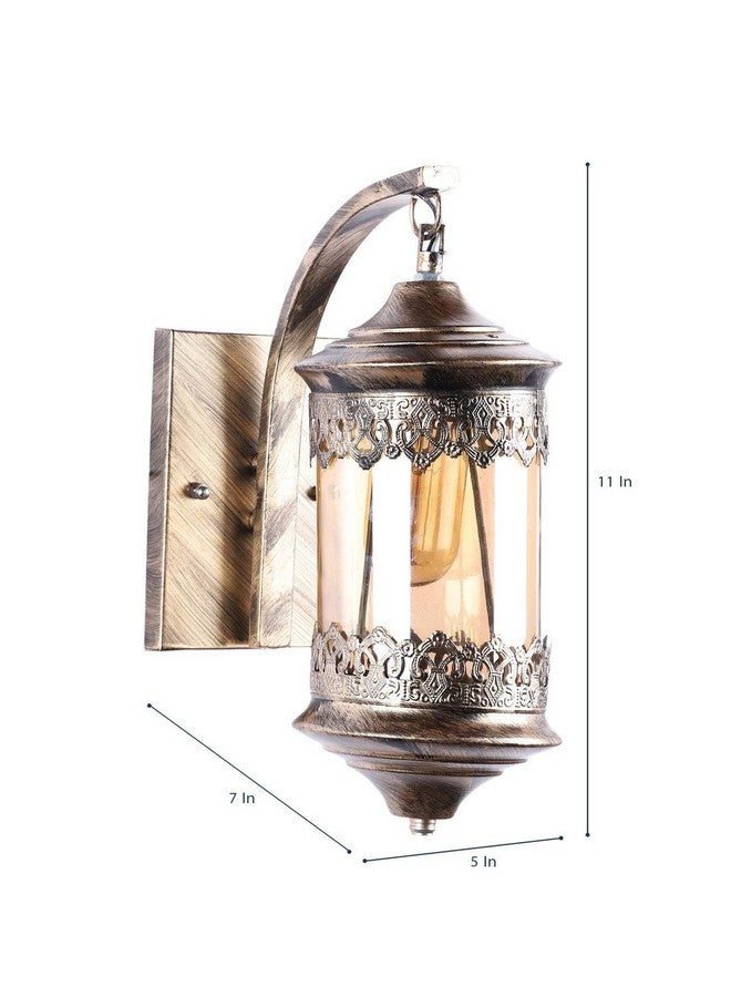 DarkVision Vintage Inspired Golden Antique Wall Sconce Metal Finish Decorative Classic Wall Light for Traditional Living Rooms, Bedrooms, Hallways, or Staircase Accents (with Bulb) - Image 5