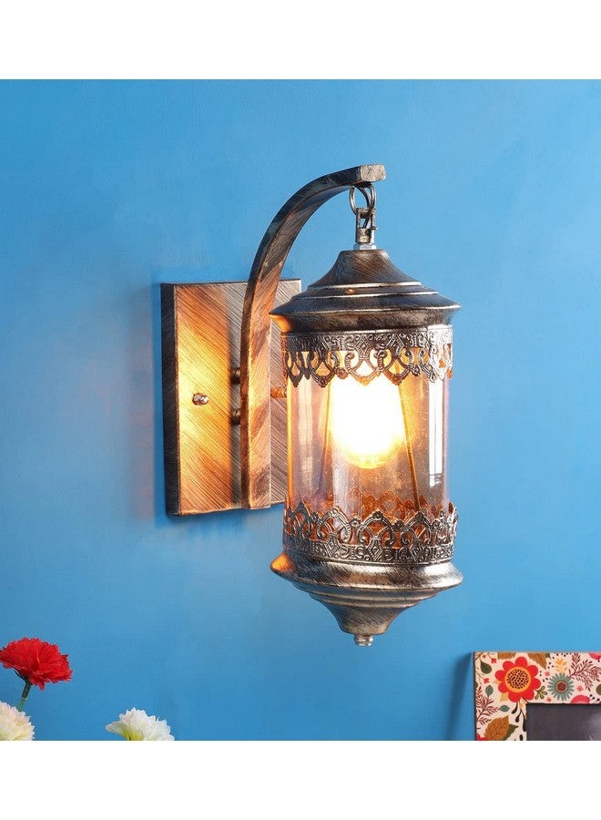 DarkVision Vintage Inspired Golden Antique Wall Sconce Metal Finish Decorative Classic Wall Light for Traditional Living Rooms, Bedrooms, Hallways, or Staircase Accents (with Bulb) - Image 1