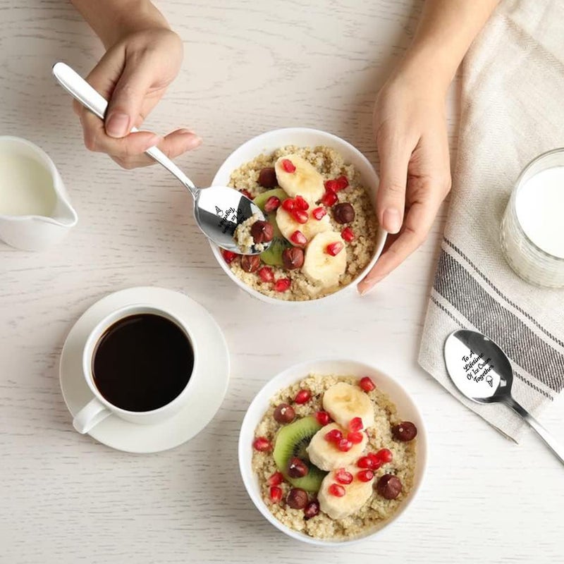 ZBBFSCSB To A Lifetime of Ice Cream Together - 2 Pcs Spoon Set, His & Her Ice Cream Spoons, Perfect for Couples - Anniversary & Birthday Gifts - Image 5