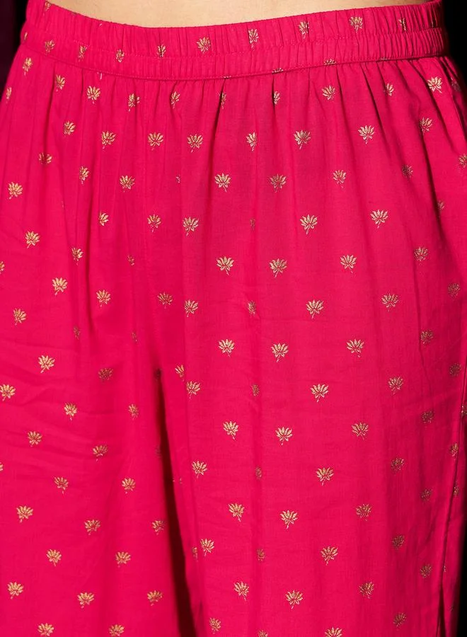 STREET 9 طقم كورتا شارارا مستقيم بطبعة فويل ستريت