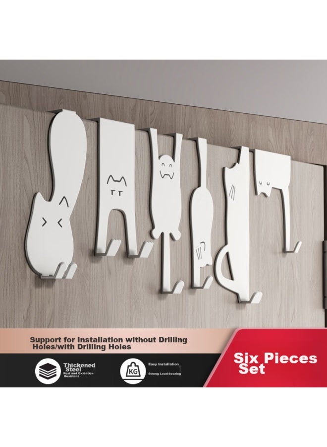 Jiadu Door Hooks , No Drilling Required, Invisible Hooks For Bedroom Clothes, Schoolbags, Hats, Storage Rack