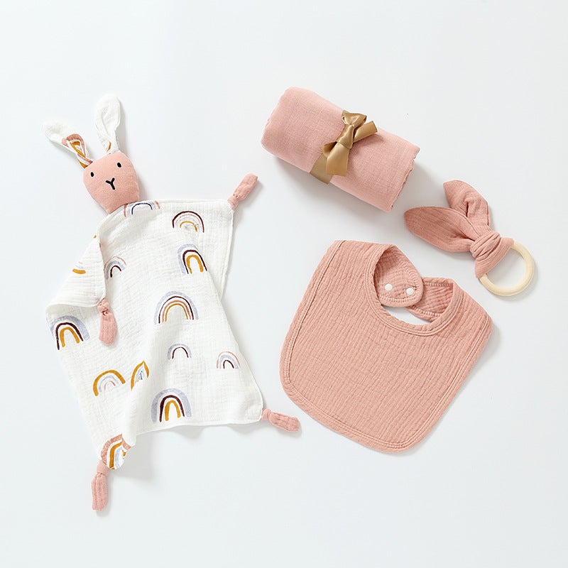 Newborn Baby Gift Box Soothing Doll Saliva Towel Sleeping Baby Toy 0-1 Year Old Pure Cotton First Month Gift Suit - Image 1