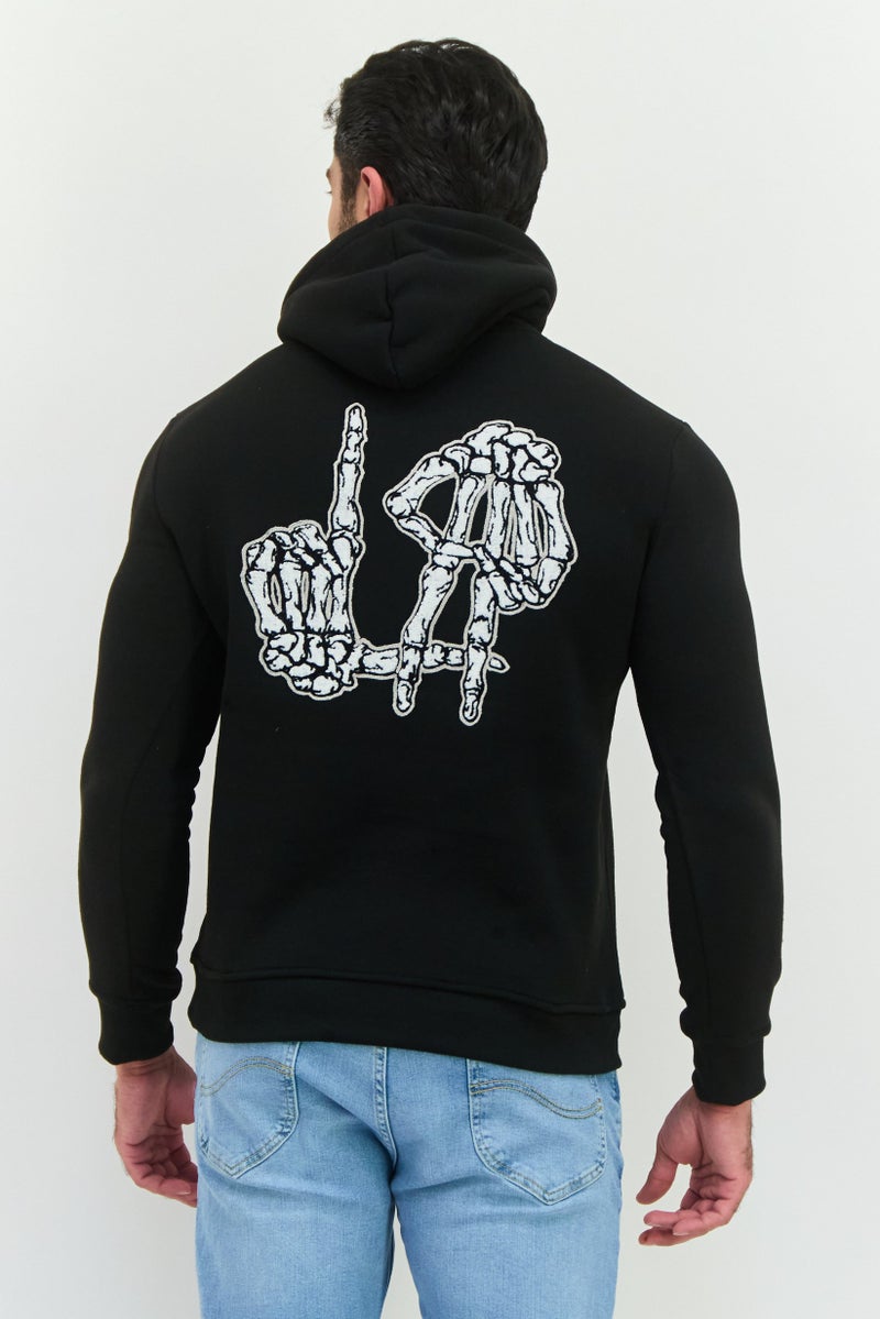 MEMBERS ONLY Men Embroidered Logo Long Sleeves Hoodie, Black - Image 3