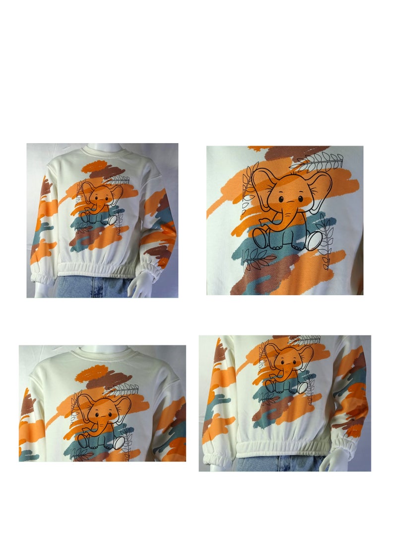 شلــــتر صناعة تركية فاخرة؛ تي شيرت بنات بأكمام طويلة و رسومات جميلة 35663 - Image 1