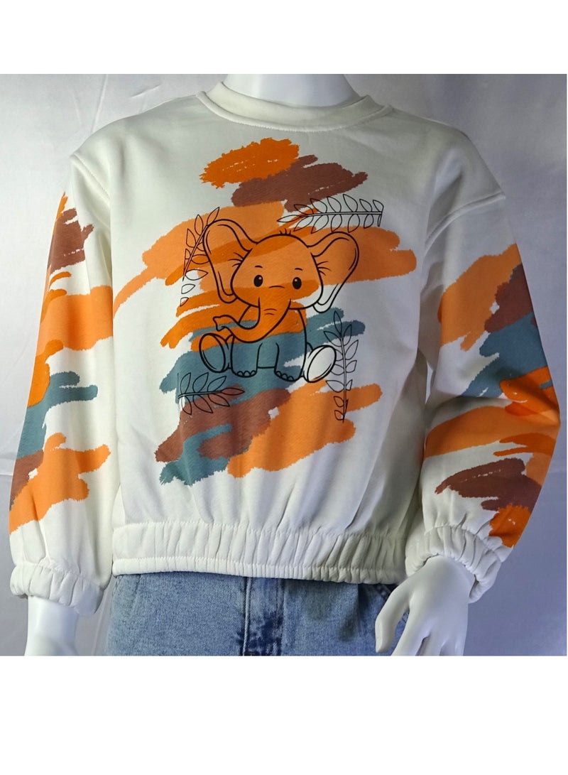 شلــــتر صناعة تركية فاخرة؛ تي شيرت بنات بأكمام طويلة و رسومات جميلة 35663 - Image 2