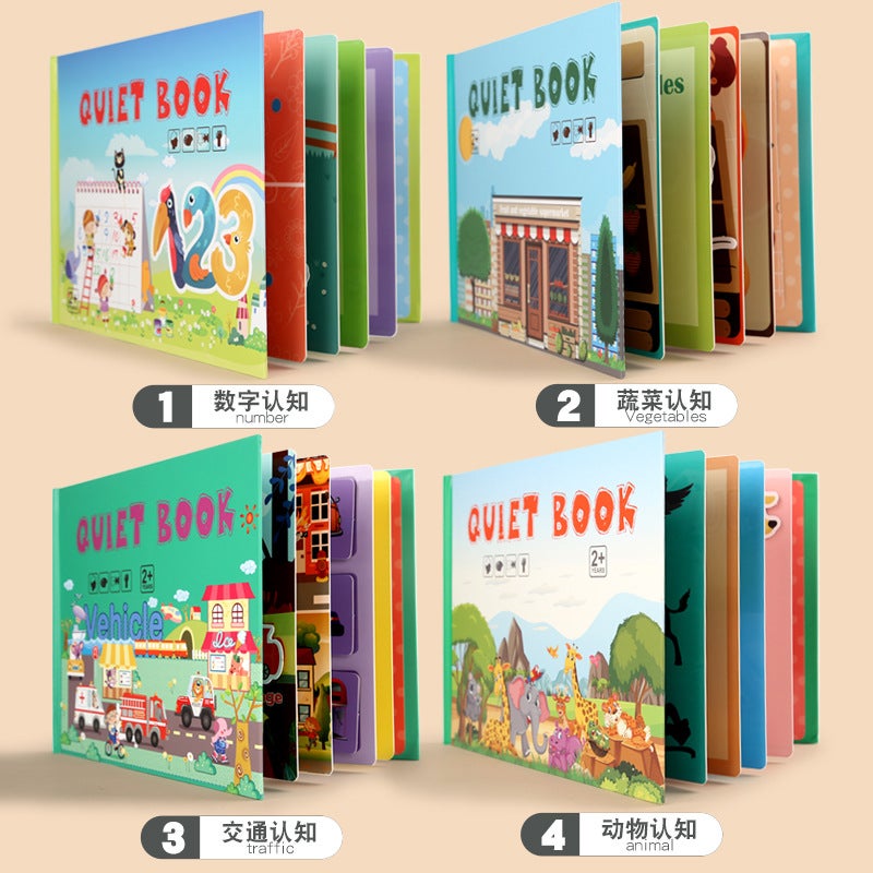 Busybook Quiet Paste Book Children'S Early Education Traffic Animal Fruit Cognitive Book Jigsaw Puzzle Educational Toy - Image 3