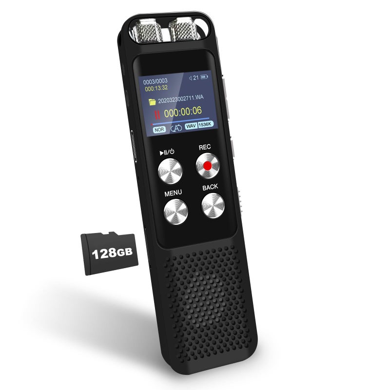 G 136GB Digital Voice Recorder Voice Activated Recorders with Playback Audio Recording Device for Lectures Meetings Dictaphone Sound Portable Tape Recorder with Password USB - Image 2