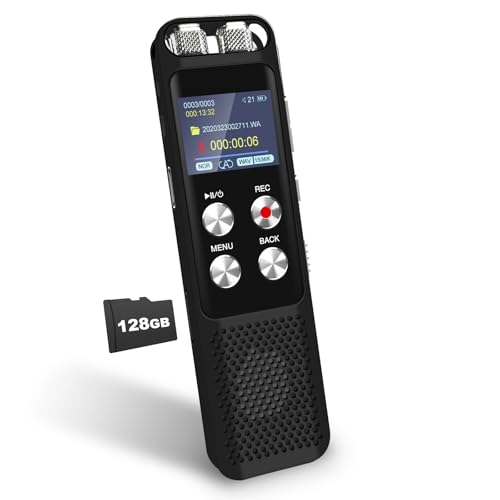 G 136GB Digital Voice Recorder Voice Activated Recorders with Playback Audio Recording Device for Lectures Meetings Dictaphone Sound Portable Tape Recorder with Password USB - Image 1
